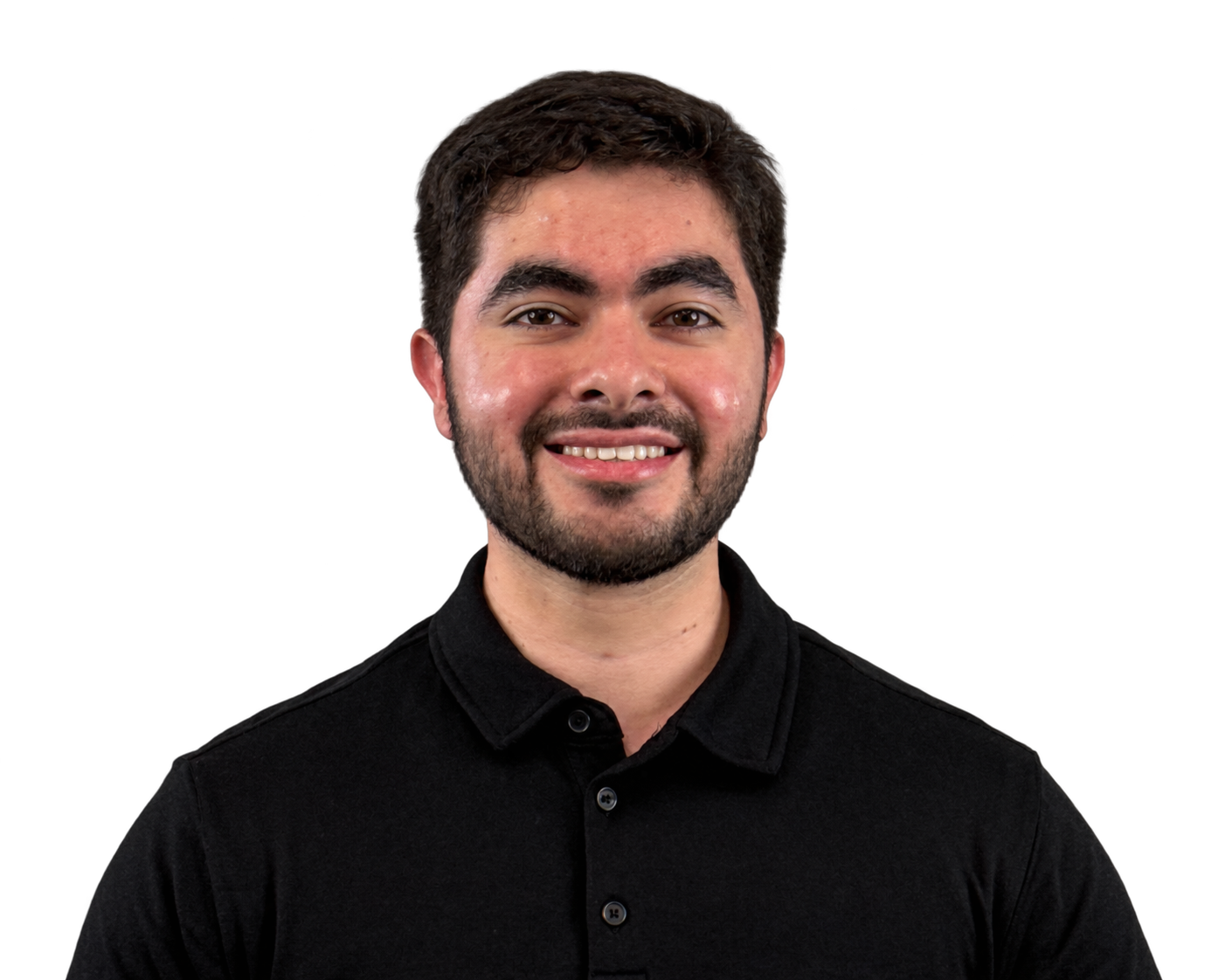 Raúl Meléndez in a black polo shirt